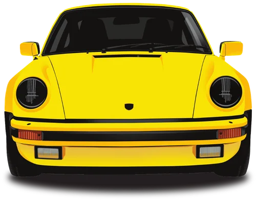 Porsche 911 Turbo clássico amarelo